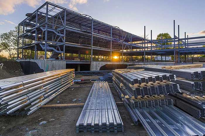 Steel building material stock